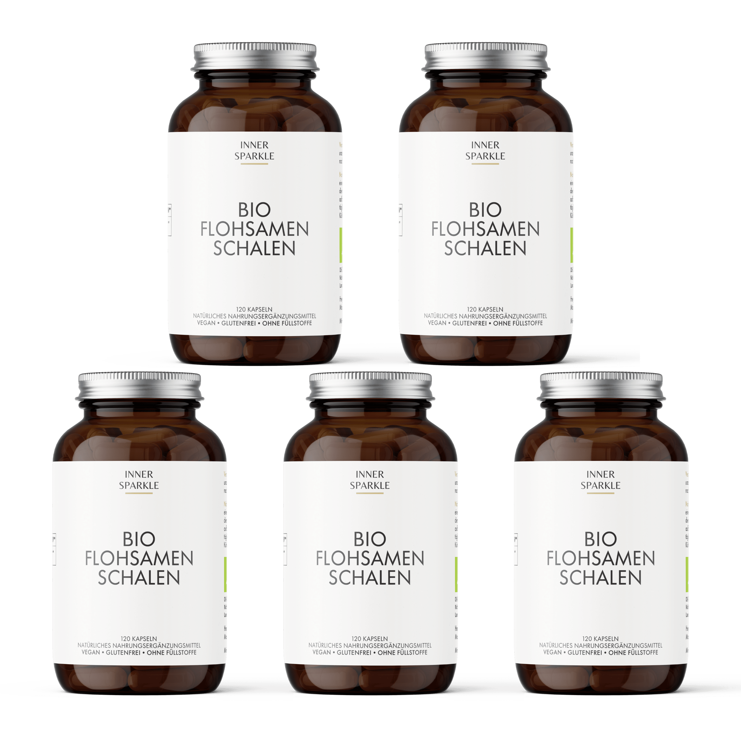 Flohsamenschalen Kapseln 5x Bundle