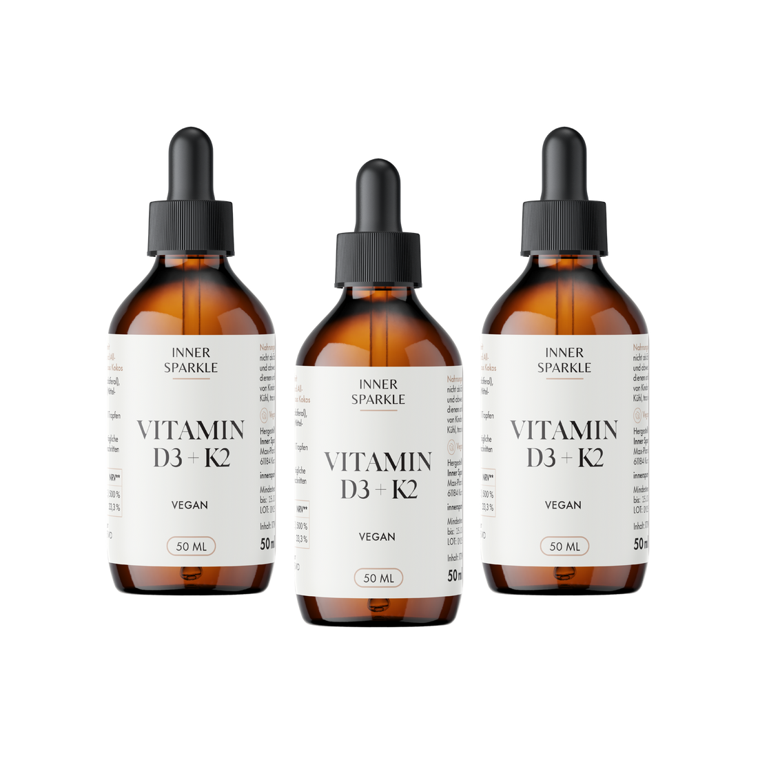 Vitamin D3 &amp; K2 Tropfen 3x Bundle