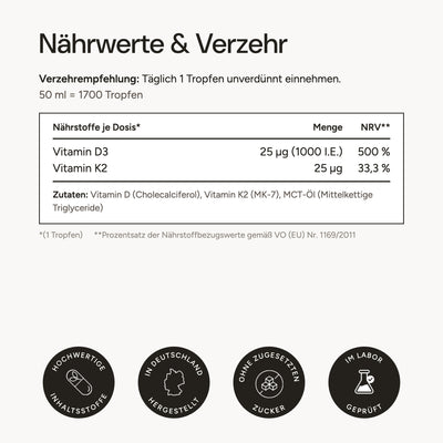 Vitamin D3 & K2 drops